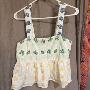 American Eagle Floral halter top blue, green, orange.